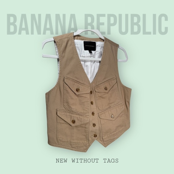Banana Republic Tops - Banana Republic Khaki Utility Vest